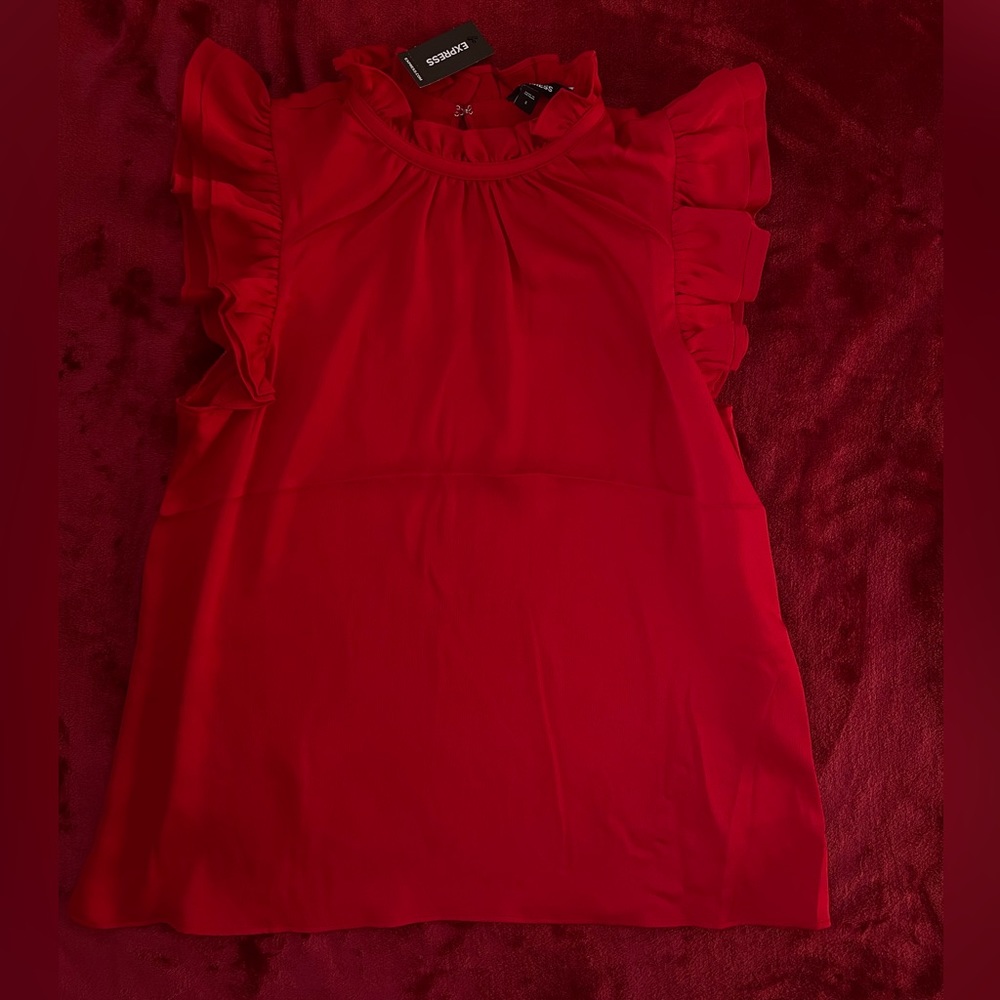 Express Ruffled Sleeve Top (NEVER WORN) NWT